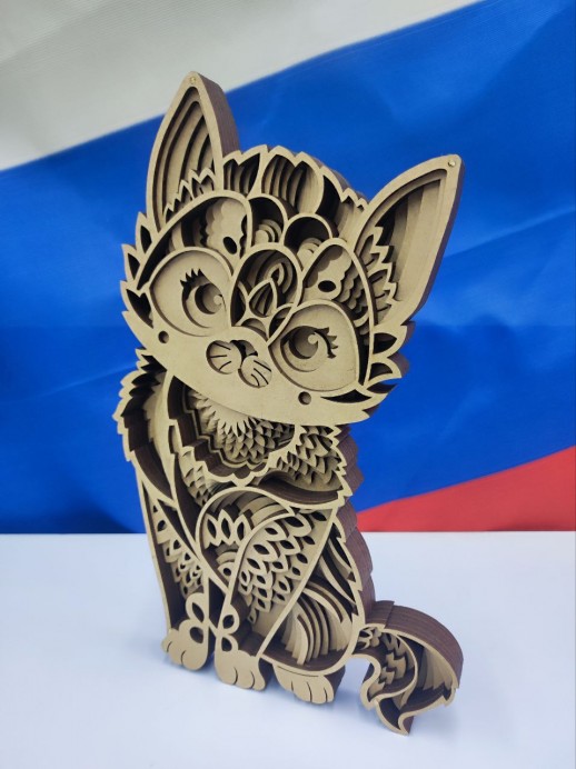 Многослойное панно "Кошка"